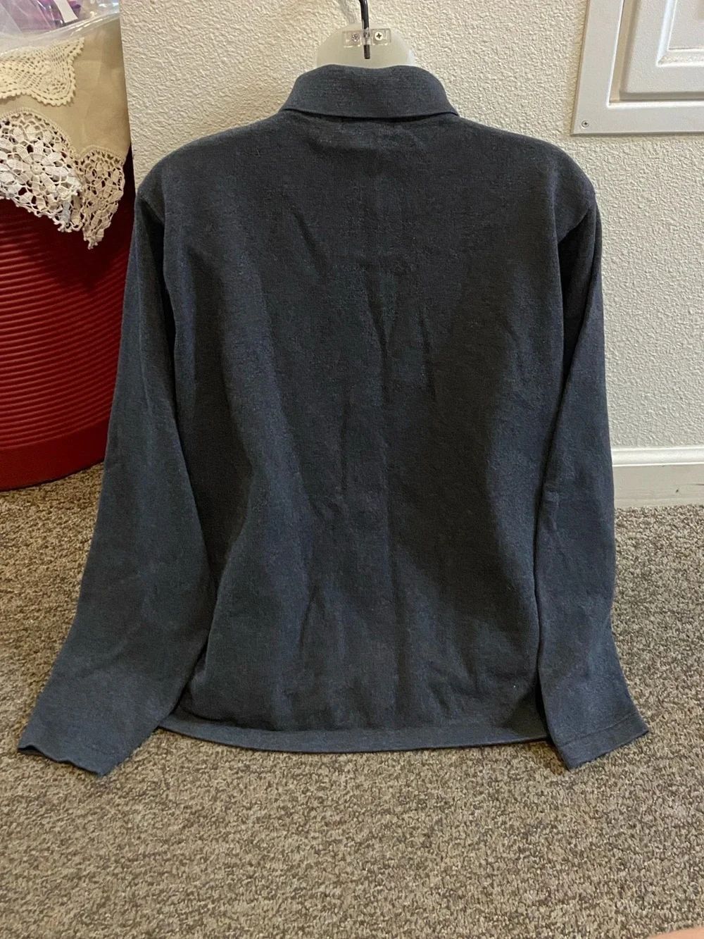 Brandini Charcoal Gray Zip-Front Collared Sweatshirt Jacket Size L - Picture 2 of 8